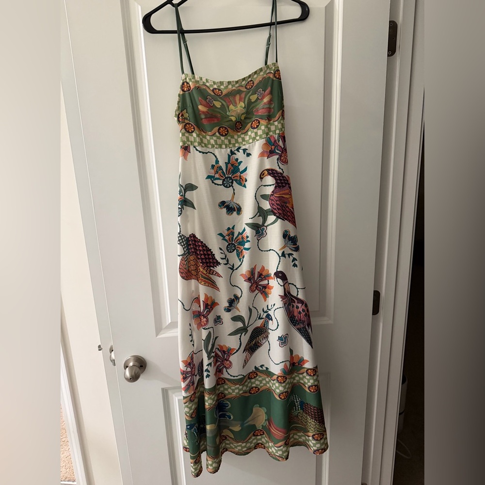 Floral Green and White Maxi Dress